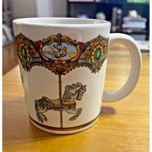 Vintage Carousel Coffee Mug - Willitts Designs, Cherub detail, 1985, Collectible